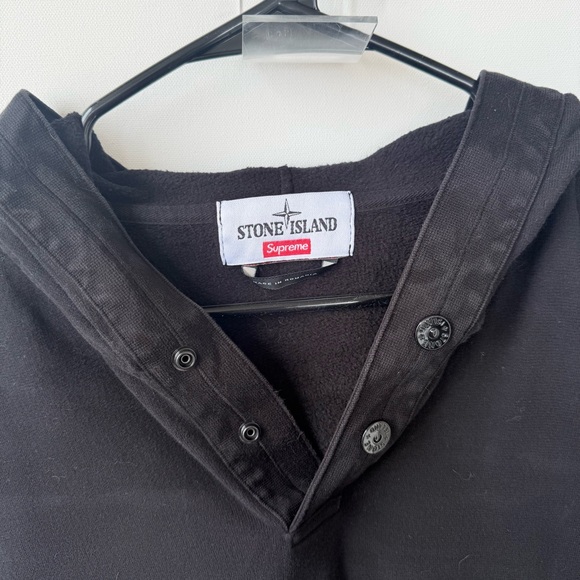 Supreme Stone Island Hooded Sweatshirt Black size XL - Picture 3 of 8